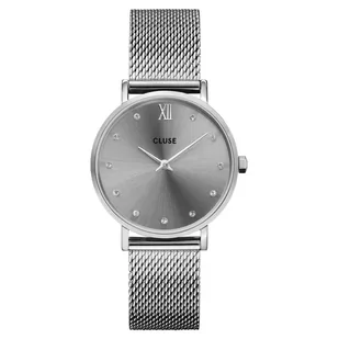 Zegarek Cluse Zegarek CW10203 Mesh Crystals, Grey, Silver Colour - - Zegarki damskie - miniaturka - grafika 2