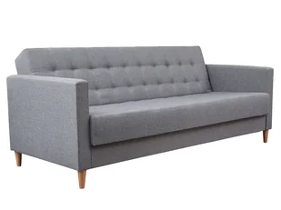 3xEliving narożnik MALORY X - nowoczesna sofa rozkładana z funkcją spania i podstawą łóżka, w kolorze jasnoszarym, drewniane nóżki, szerokość 200 cm, 6 opcji kolorystycznych - Sofy i kanapy - miniaturka - grafika 1