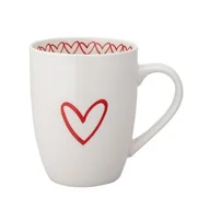 Kubki - Kubek porcelanowy walentynkowy 340 ml kremowo-czerwony - miniaturka - grafika 1