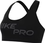 Biustonosze - Nike Damski biustonosz sportowy Pro Dri-Fit Swsh Light Support Grx Bra, czarny/biały, FN2749-010, L - miniaturka - grafika 1