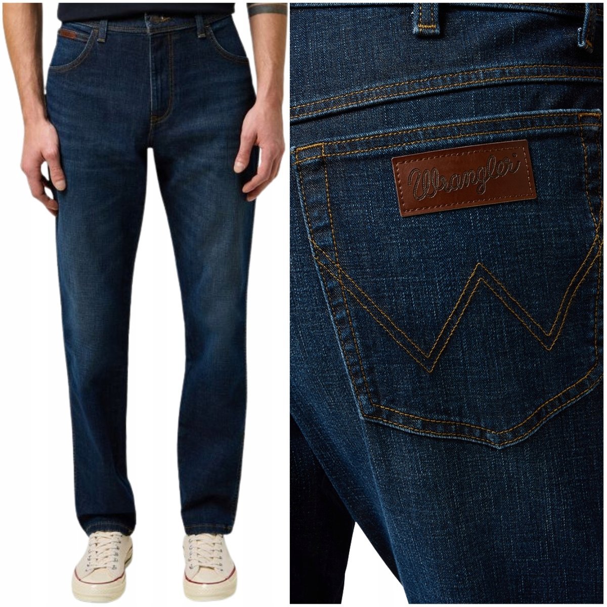 Wrangler TEXAS SLIM Saddle Sunset lekko dopasowane spodnie jeansowe W40 L30