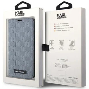 Karl Lagerfeld KLBKP14SSAKLHPG iPhone 14 6.1" bookcase srebrny/silver Saffiano Monogram - Etui i futerały do telefonów - miniaturka - grafika 7