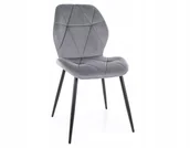 Krzesła - Krzesło tapicerowane RICK VELVET szare - miniaturka - grafika 1
