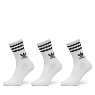 Zestaw 3 par wysokich skarpet unisex adidas IJ0733 Biały - Skarpetki męskie - miniaturka - grafika 1
