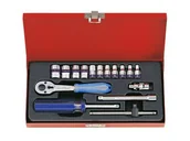 Zestawy narzędziowe - KING TONY Zestaw nasadek 2516MR, 1/4'', 6-kątne, 4-13 mm - miniaturka - grafika 1