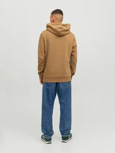 JACK & JONES Bluza męska z kapturem Logo Bluza z kapturem brązowy XL - Bluzy męskie - miniaturka - grafika 1
