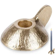 Świeczniki - Świecznik aluminiowy złoty 9x7,5x4 cm - miniaturka - grafika 1
