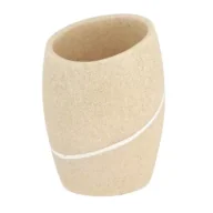 Pojemniki łazienkowe - Tendance Kubek łazienkowy Caldarela Stone Beżowy - miniaturka - grafika 1