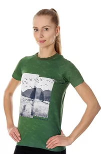 Koszulka damska Brubeck City Air SS13230A zielony - Koszulki sportowe damskie - miniaturka - grafika 1