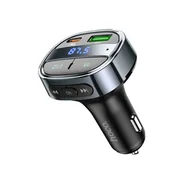 Akcesoria do smartwatchy - HOCO transmiter samochodowy FM + ładowarka samochodowa USB QC 3.0 + Type C PD 30W E70 czarny - miniaturka - grafika 1