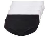Majtki damskie - esmara® Figi damskie z bawełną, 5 par (XL (48-50), Czarny/ biały) - miniaturka - grafika 1