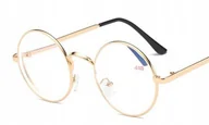 Okulary korekcyjne, oprawki, szkła - OKULARY KOREKCYJNE okrągłe metal złote -1 - miniaturka - grafika 1