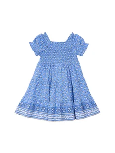 Mayoral Sukienka letnia 3932 Niebieski Regular Fit - Sukienki i spódniczki dla dziewczynek - miniaturka - grafika 1