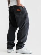 Spodnie męskie - Spodnie Jeansowe Baggy Męskie Czarne Sprane Jigga Wear Outline XL - miniaturka - grafika 1