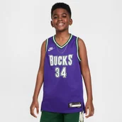 Swetry męskie - Koszulka dla dużych dzieci Nike Dri-FIT NBA Swingman Giannis Antetokounmpo Milwaukee Bucks - Fiolet - miniaturka - grafika 1