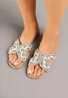 Klapki i japonki damskie - Zielone Klapki z Plecionką w Stylu Boho Felmirella - miniaturka - grafika 1