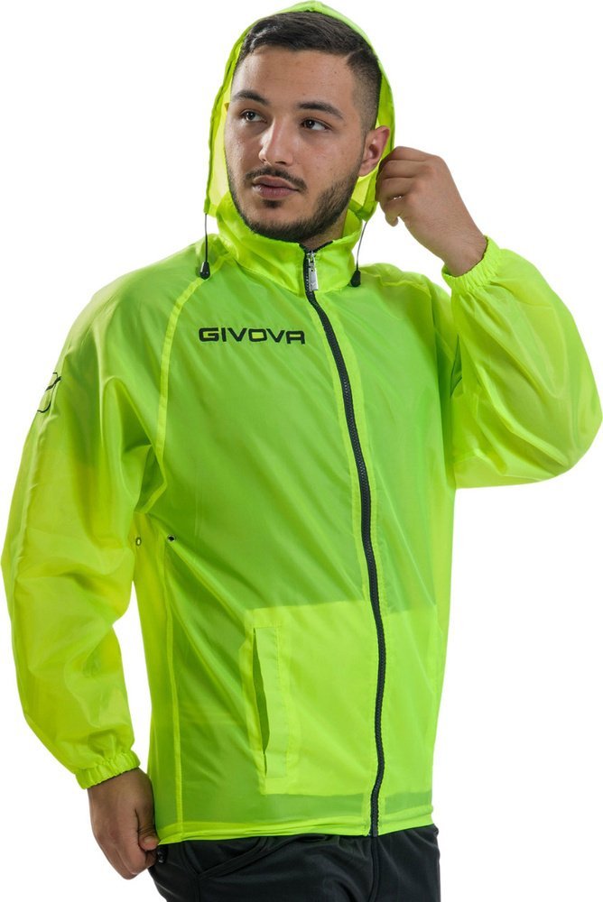 Kurtka męska Givova Kurtka przeciwdeszczowa sportowa piłkarska Givova Rain Basico Fluo żółta RJ001 0019 2XL