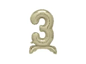 Balony i akcesoria - Balon foliowy stojący cyfra 3 złoty - 76 cm - 1szt. - miniaturka - grafika 1
