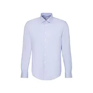 Koszule męskie - Seidensticker Męska koszula biznesowa - Regular Fit - Łatwa do prasowania - Kołnierz Kent - Długi rękaw - 100% bawełna, jasnoniebieski, 38 - miniaturka - grafika 1