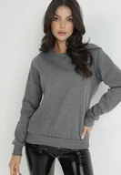 Bluzy damskie - Ciemnoszara Bluza Disphiffo - miniaturka - grafika 1