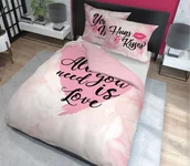 Pościel - Detexpol Pościel 160x200 bawełniana Komplet Holenderska all you need is love 3406A160_20210114213212 - miniaturka - grafika 1