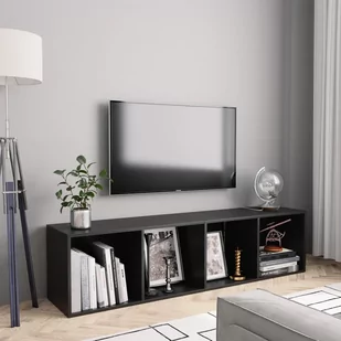 vidaXL Regał na książki/szafka TV, czarny, 143x30x36 cm - Regały - miniaturka - grafika 1