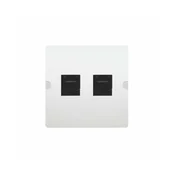 Gniazdka elektryczne - Kontakt Simon Gniazdo LAN podwójne BASIC biały - miniaturka - grafika 1