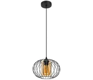 Lampy sufitowe - Żyrandol na lince CORRINI 1xE27/60W/230V śr. 25 cm czarny/beżowy - miniaturka - grafika 1