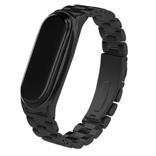 Metalowa Opaska, Bransoleta Do Xiaomi Mi Band 3/4 (Czarna) - Akcesoria do pulsometrów i zegarków sportowych - miniaturka - grafika 1