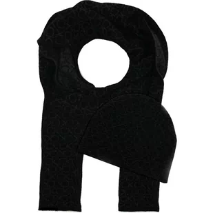 Calvin Klein Szal + czapka GS MONOGRAM SCARF+BEANIE | z dodatkiem wełny i kaszmiru - Apaszki i szaliki męskie - miniaturka - grafika 1