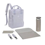 Plecaki - LÄSSIG Plecak do przewijania niemowląt, plecak z podkładką do przewijania, mocowanie do wózka dziecięcego, uchwyt na butelki wyprodukowany w sposób zrównoważony/GRE Vividal Backpack cord lila - miniaturka - grafika 1