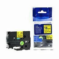 Taśmy do drukarek barwiące - Brother Taśma TZE-S641 18mm x 8m żółta czarny nadruk - miniaturka - grafika 1