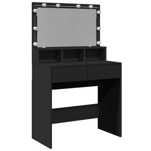 vidaXL Toaletka z oświetleniem LED czarna 80x41x134,5 cm - Toaletki - miniaturka - grafika 1