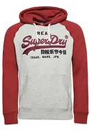 Bluzy męskie - Superdry Męska bluza z kapturem, Athletic Grey Marl/Rhubarb Marl, 3XL - miniaturka - grafika 1