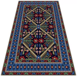 Dywan do domu na taras Geometryczne kwiaty retro 80x120 cm - Dywany zewnętrzne - miniaturka - grafika 1