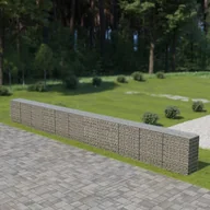Ogrodzenia - vidaxl Murek gabionowy z pokrywami, galwanizowana stal, 900x50x100 cm - miniaturka - grafika 1