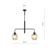 Lampy sufitowe - Emibig LUKKA 2 BLACK/AMBER 1165/2 lampa sufitowa żyrandol nowoczesny klosze 1165/2 - miniaturka - grafika 1