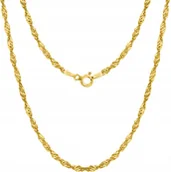 Biżuteria dla dzieci - Łańcuszek złoty singapur naszyjnik srebro próba 925 45cm - miniaturka - grafika 1