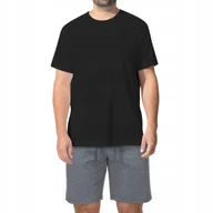 Piżamy damskie - PIŻAMA MĘSKA Wygodna Koszulka Czarna Krótki Rękaw Spodnie Szare Do Snu - XL - miniaturka - grafika 1