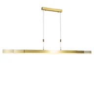 Lampy sufitowe - QAZQA Regulowana złota lampa wisząca 150 cm z wbudowanym LED - Lamba - miniaturka - grafika 1