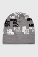 Czapki damskie - Moschino czapka wełniana kolor szary wełniana - miniaturka - grafika 1
