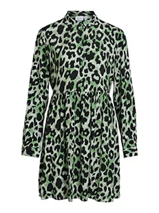 Vila Women's VIFINI L/S Shirt Dress/SU-NOOS sukienka, zielony mineralny/AOP: KIA, 40, Mineral Green/Aop:kia, 40 - Sukienki - miniaturka - grafika 1