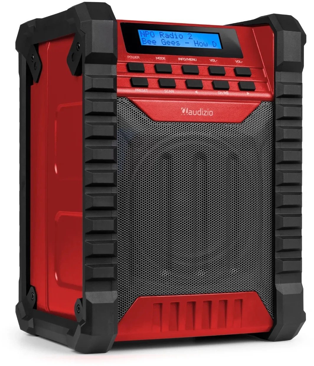 Audizio Radio budowlane Temi DAB+/FM 100W z akumulatorem czerwone