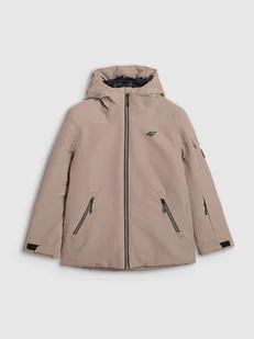 4F Kurtka snowboardowa membrana 8000 chłopięca - brązowa 122 (6-7 lat) - Kurtki i kamizelki sportowe męskie - miniaturka - grafika 1