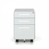 Szafki biurowe - B2B Partner Mobilny kontener pod biurko, 3 szuflady, jasnoszary 908036 - miniaturka - grafika 1