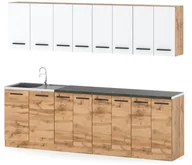 Meble kuchenne - Kuchnia Vero Modułowa Nowoczesna Pojemna 2.6m Drewniana Wotan Biała Wotan - miniaturka - grafika 1