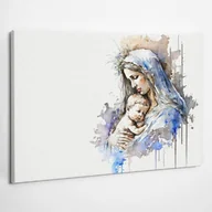 Ikony i obrazy sakralne - Maryja Dziewica z Jezusem - obraz polycanvas, 80x60 - miniaturka - grafika 1