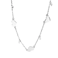 Naszyjniki - Srebrny naszyjnik celebrytka 925 Gładkie Serca cyrkonia - miniaturka - grafika 1