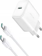 Ładowarki do telefonów - Ładowarka Joyroom Ładowarka Joyroom JR-TCF24 sieciowa USB-C PD 30W QC SFC - biała + kabel USB-C 1m - miniaturka - grafika 1