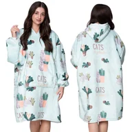 Bluzy damskie - KOC BLUZA Oversize Ciepła Gruba KOCOBLUZA 2w1 XXL KOTY Futrzak [UB-KB-WZ-8] - miniaturka - grafika 1